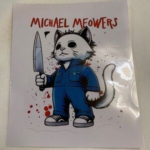 NEW!  Michael Meowers (Meyers) from the Horror Movies Halloween Sticker!